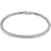 Dainty 925 Sterling Silver Chopin Chain Bracelet Women Bohemian Stackable Figaro/Box/Snake Bracelet 2MM 5 "5.9" 6.3 "6.7" 7 "7.5" 8" Jewelry Gift