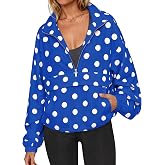 Fisoew Womens Polka Dot Lightweight Windbreaker Jacket | UPF 50+, Windbreaker Jacket, Half Zip, Windproof, Rain Coats, Hiking, Casual, Outdoor, Pockets, Fall, 2026