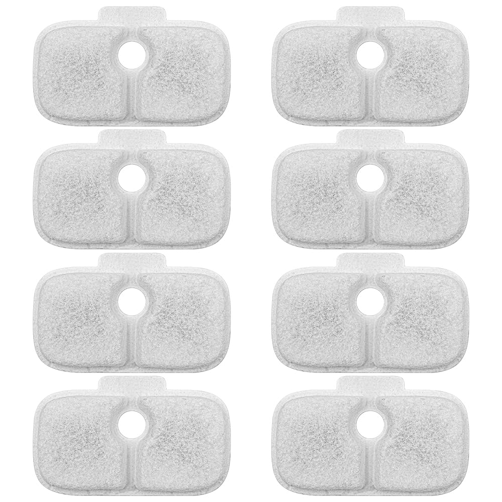 CENPEK 8 Pack Replacement Filters for 2.5L/84oz Dockstream Cat Fountain PLWF005 PLWF115 Cat Water Fountain Replacement Filters
