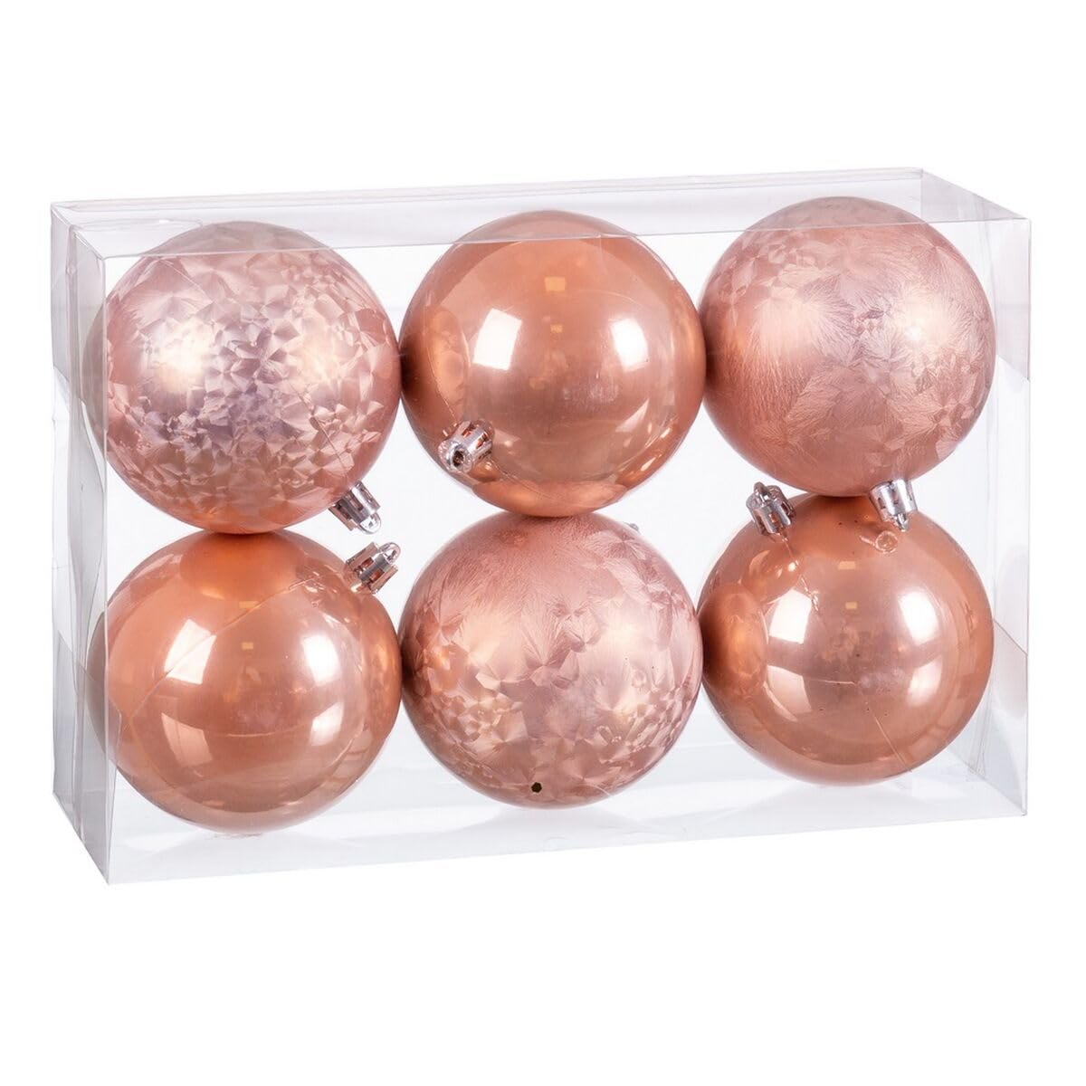 BigBuy Christmas Christmas Baubles Beige Plastic 8 x 8 x 8 cm (6 Units)
