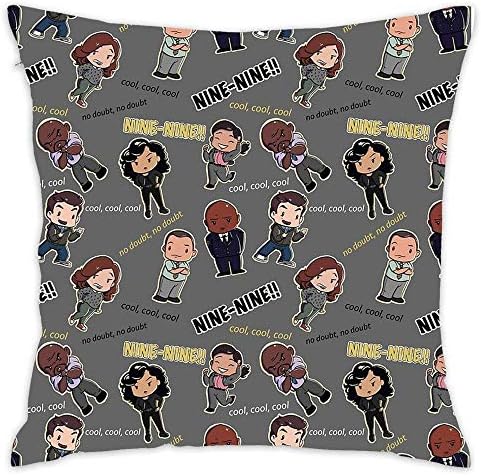 Wbsdfken Nine-Nine Pattern - Brooklyn 99 Soft Cotton Cushion Case Home Decor Design Throw Pillow Cover for Living Room (18" 18")