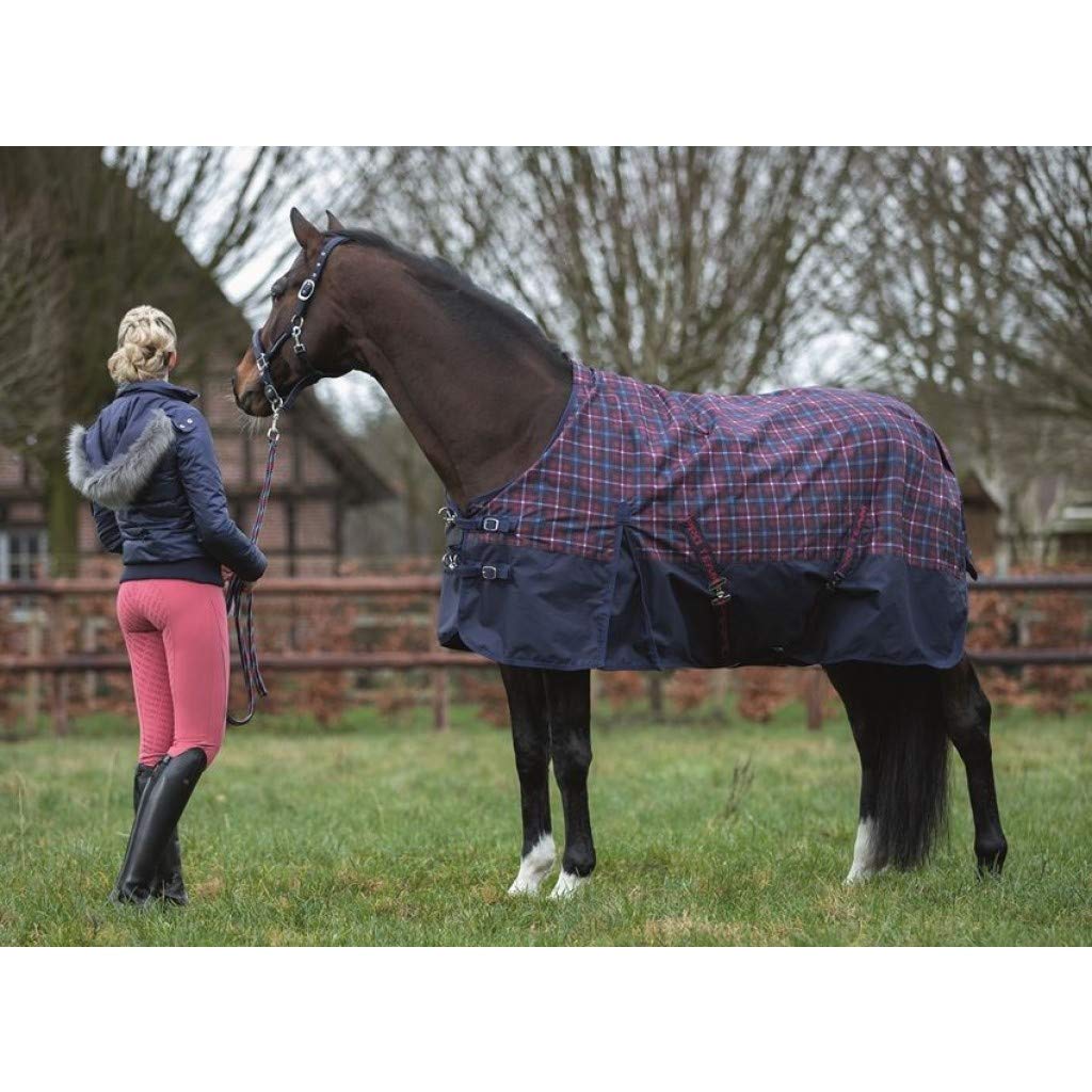 HKM Pro Team Horse Blanket - Blau/Rot/Karo