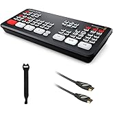 Blackmagic Design ATEM Mini Pro ISO HDMI Livestream Switcher with High-Speed 6' HDMI Cable & 10-Pack Straps Bundle
