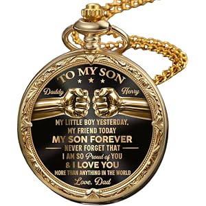 8FINEOLD My Son Forever - Personalized Custom Print Pocket Watch | To My Son My Little Boy Yesterday My Friend Today My Son F