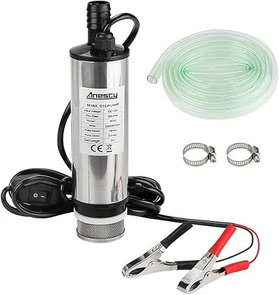 Anesty 12V Diesel Water Pump 51mm Submersible with Filter 3m Cord Hose