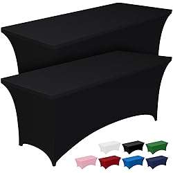 Pureegg Spandex Tablecloth 6ft - 2 Pack, Fitted and