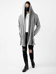 Mens Hooded Cardigan Long Cardigans Sweater Shawl