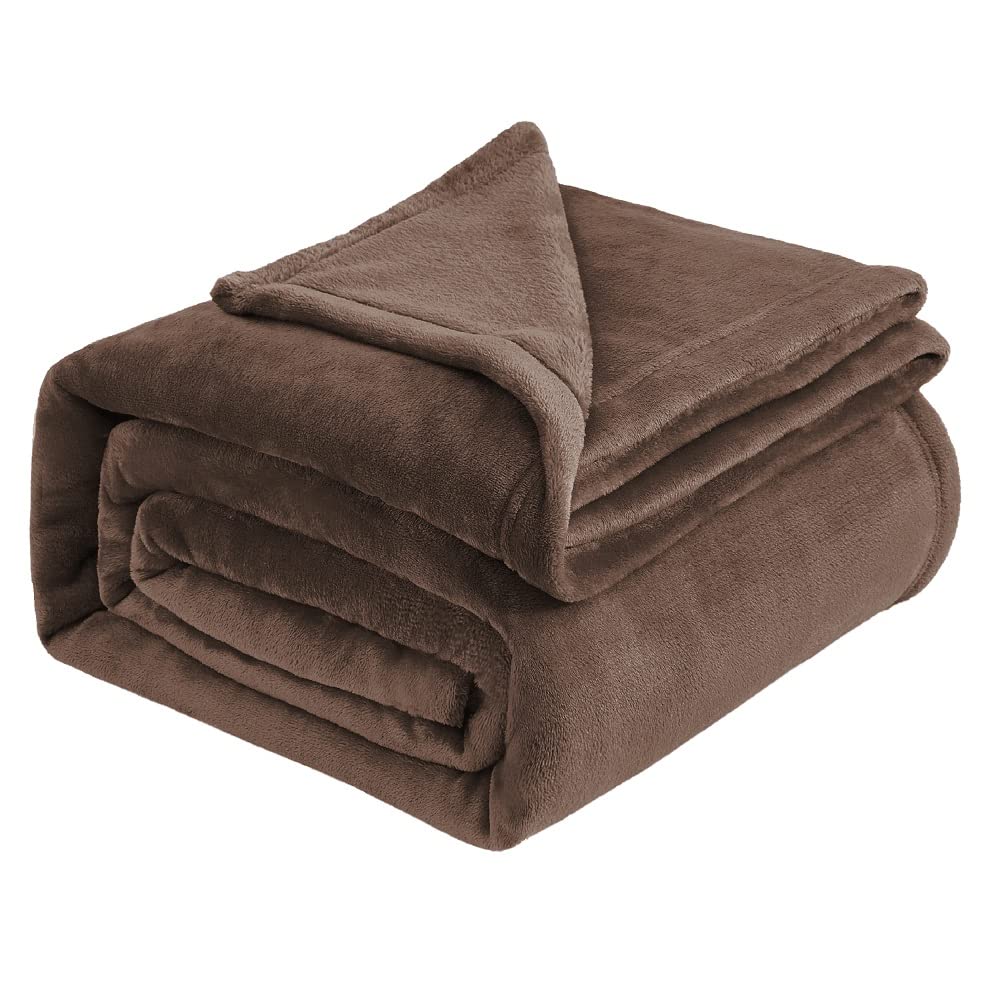IR Imperial Rooms Fleece Blanket Throws for Sofas – Soft Fluffy 400 GSM Silk Touch Warm Blankets for Bed and Couch Bed Throw for Bedroom, Travel (Coffee, Throw/Single (130X150CM))