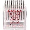 Fbshicung 10PCS Organ Needles Serger #75 - #90 Combo HAx1SP Needles for Elastic Knitted Fabric Anti-Jump Needle