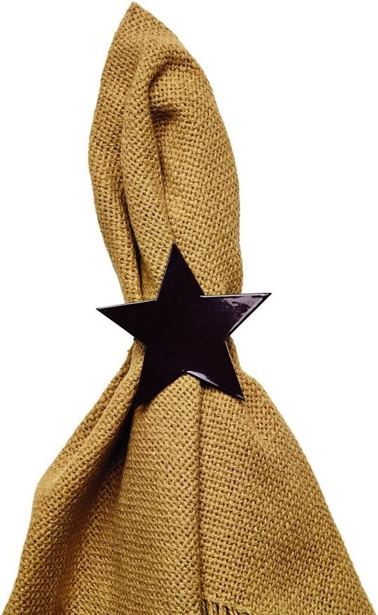 Market Street Black Star Napkin Ring for Place Settings Wedding Receptions Dinner Parties Fall Paper Primitive Country