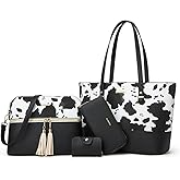 Women Fashion Handbags Wallet Tote Bag Shoulder Bag Top Handle Satchel Purse Set 4pcs