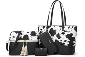 YTL Women Fashion Handbags Wallet Tote Bag Shoulder Bag Top Handle Satchel Purse Set 4pcs