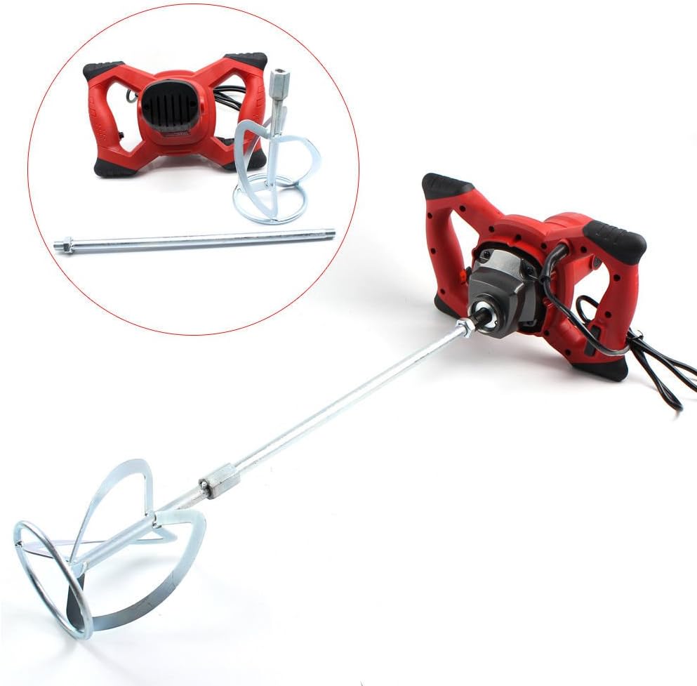 Concrete Mixers Professional Mixer Stirring Tool 1500W Electric Concrete Cement Mortar Mixer 6 Speeds Dual High Low Gear Speed Paint Cement Grout Mixer