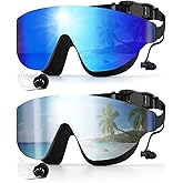 Zoomsnail Swim Goggles, Frameless Wide View Swimming Goggles, Anti-Fog Anti-UV No Leaking Pool Goggles for Men Women Adult