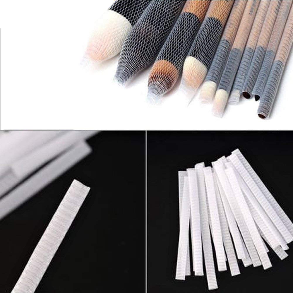 VGoodall 100 Pcs Makeup Brush Protector, Expandable Mesh Cover, Cosmetic Brush Pen Cover Guard for Brush Storage or Travel