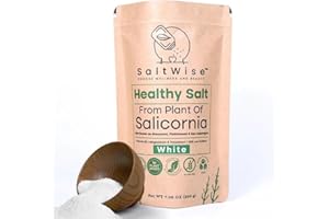 SaltWise Salicornia White Salt – Low Sodium Salt Substitute, Plant-Based Mineral Salt, Kosher, 100% Natural, No Additives (7.