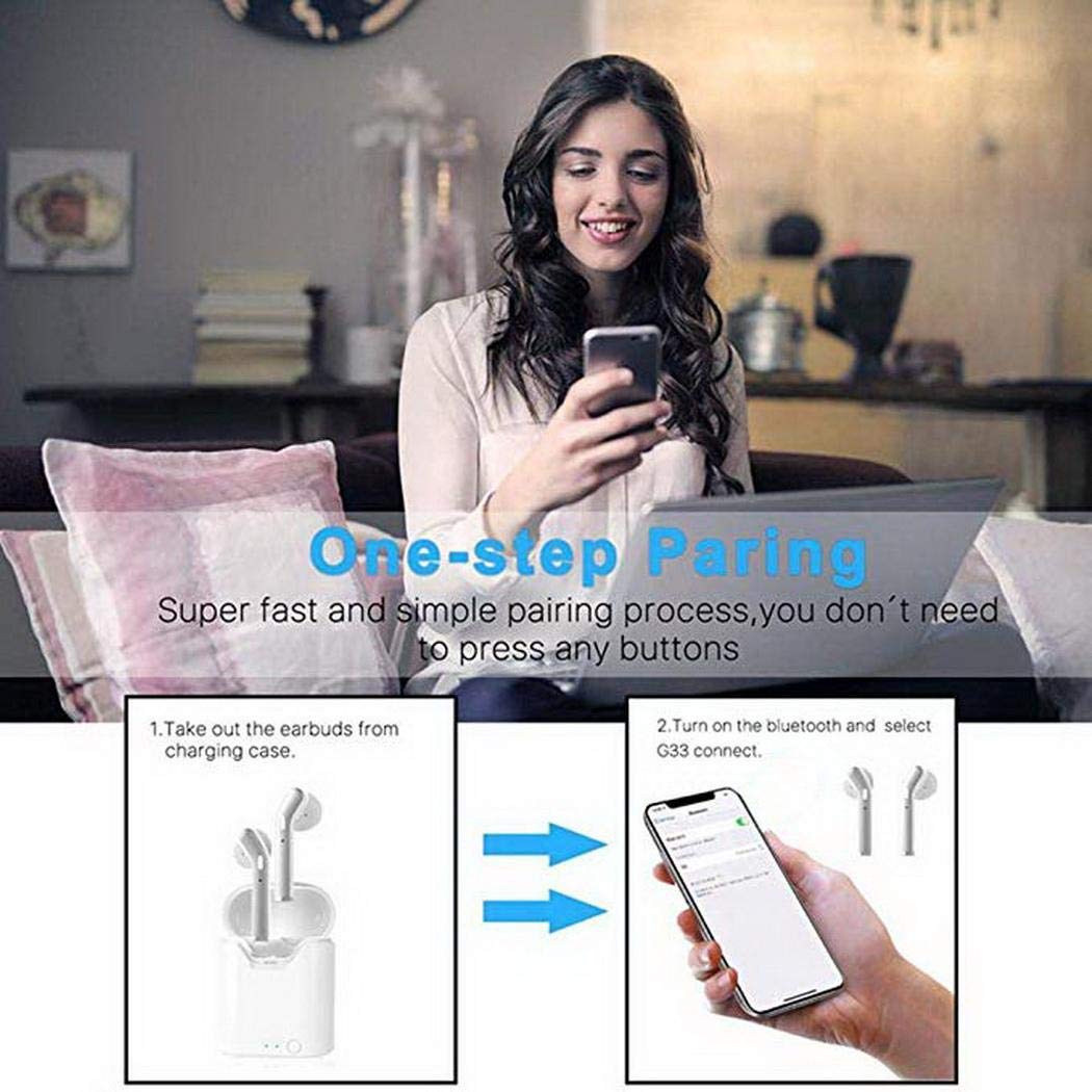 LIOPIO Auriculares inalámbricos Mini Auriculares Bluetooth Auriculares Deportivos con Estuche de Carga Auriculares