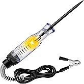 Test Light Automotive, Circuit Tester 6V-12V-24V DC Car Electrical Test Pen with Alligator Clip and Long Steel Probe, Continuity Voltage Fuse Tester for Sedan, SUV, RV and Truck