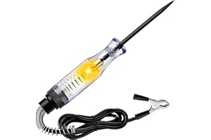 FEAOXYO Test Light Automotive, Circuit Tester 6V-12V-24V DC Car Electrical Test Pen with Alligator Clip and Long Steel Probe, Continuity Voltage Fuse Tester for Sedan, SUV, RV and Truck