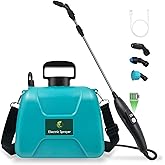 2 Gallon Battery Powered Garden Sprayer, Electric Sprayer with USB Rechargeable Handle, 3 Mist Nozzles, Retractable Wand, Water Pump Sprayers with Adjustable Shoulder Strap for Yard, Lawn and Garden