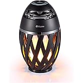 DiKaou Led Flame Table lamp, Torch Atmosphere Bluetooth Speakers&Outdoor Portable Stereo Speaker with HD Audio and Enhanced Bass,LED flickers Warm Yellow Lights BT4.2 for iPhone/iPad/Android