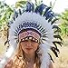 Novum Crafts Feather Headdress | Native American Indian Inspired | Black