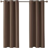 Deconovo Thermal Insulated Blackout Curtains Brown 2 Panels 107x160 cm Eyelets view 4