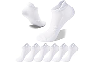Josnown Ankle Athletic Running Socks for Men Women, Cushioned 6 Pairs Cotton Low Cut Breathable Socks