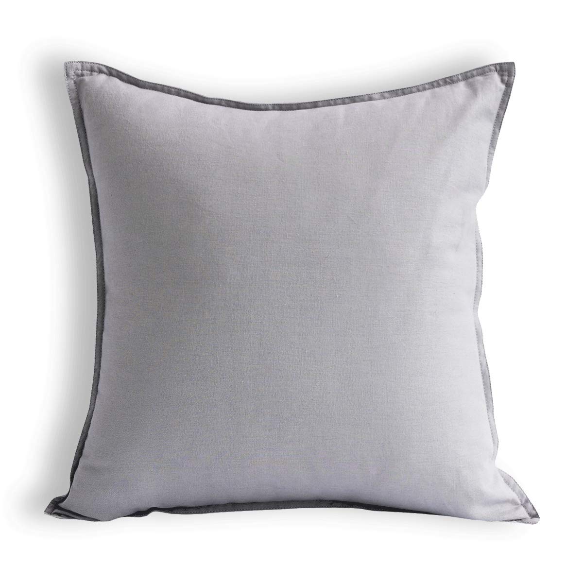 Jeanerlor Cotton Linen Soft Soild Decorative Square Throw Pillow Covers Set Cushion Case for Bar Coffee Shop Play Room24 x 24 Inch 60 x 60 Cm,Silver Grey