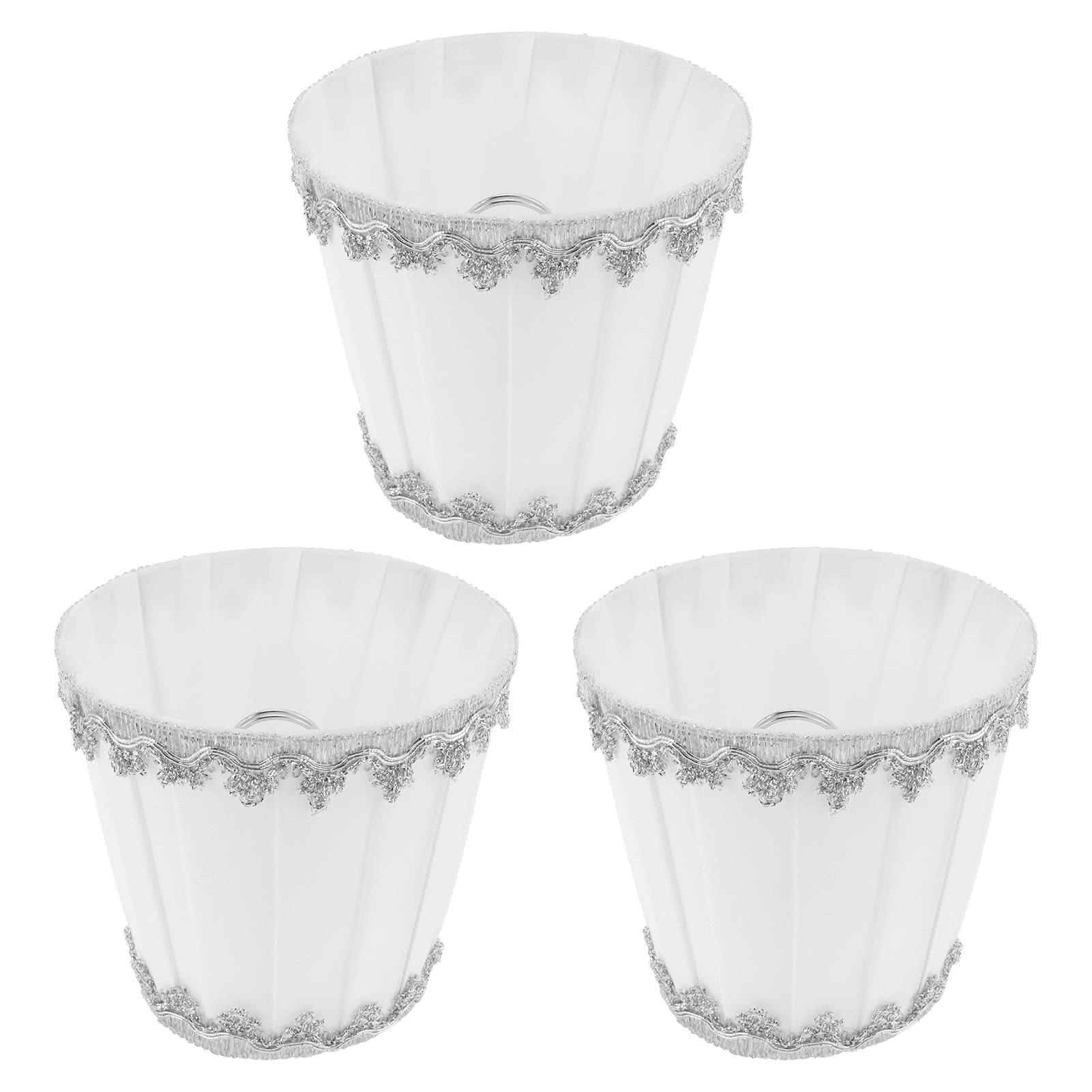 3PCS Chandelier Lamp Shade Candle Chandelier Lampshade Modern Fabric Lamp Shade Clip-On Lampshade for E14 Candle Bulbs Hotel KTV Decor