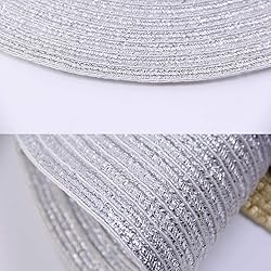 SHACOS Silver Glitter Round Braided Placemats Set