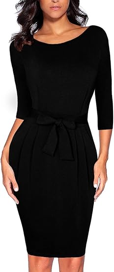 black dress with belt