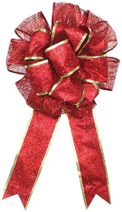 Amazon Com Ebtoys Christmas Tree Bow Topper Gift Bow Tree Topper Bow Indoor Outdoor Handmade Decoration For Wreaths Tree Toppers Red Toys Games