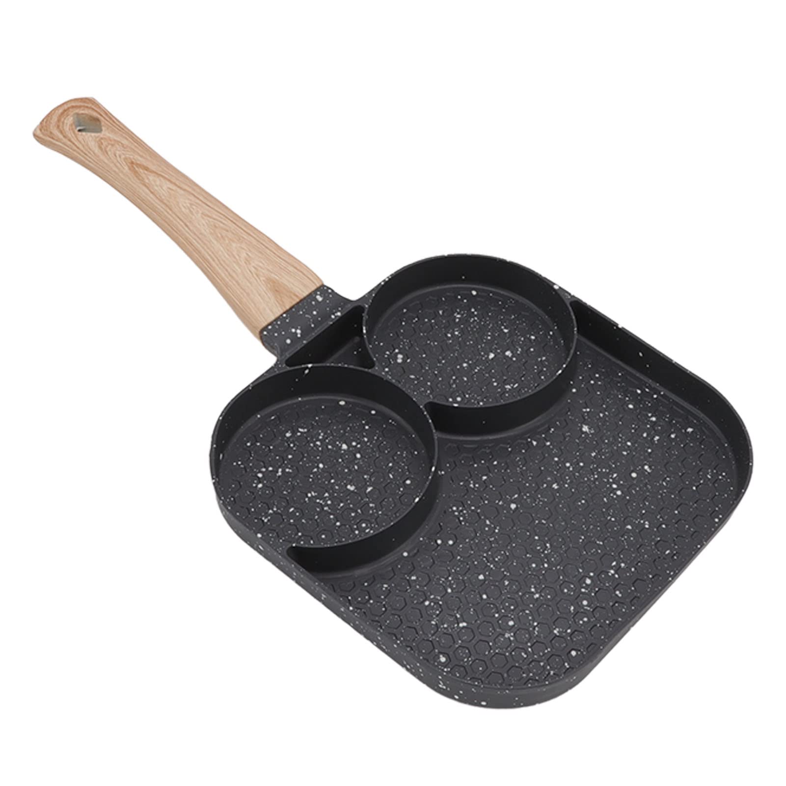 Breakfast Pan, Three in One Breakfast Frying Pan Induction Cooker Universal Wheat Meal Stone Non Stick Steak Burger Pan Heat Resistant Divided Grill Frying Pan