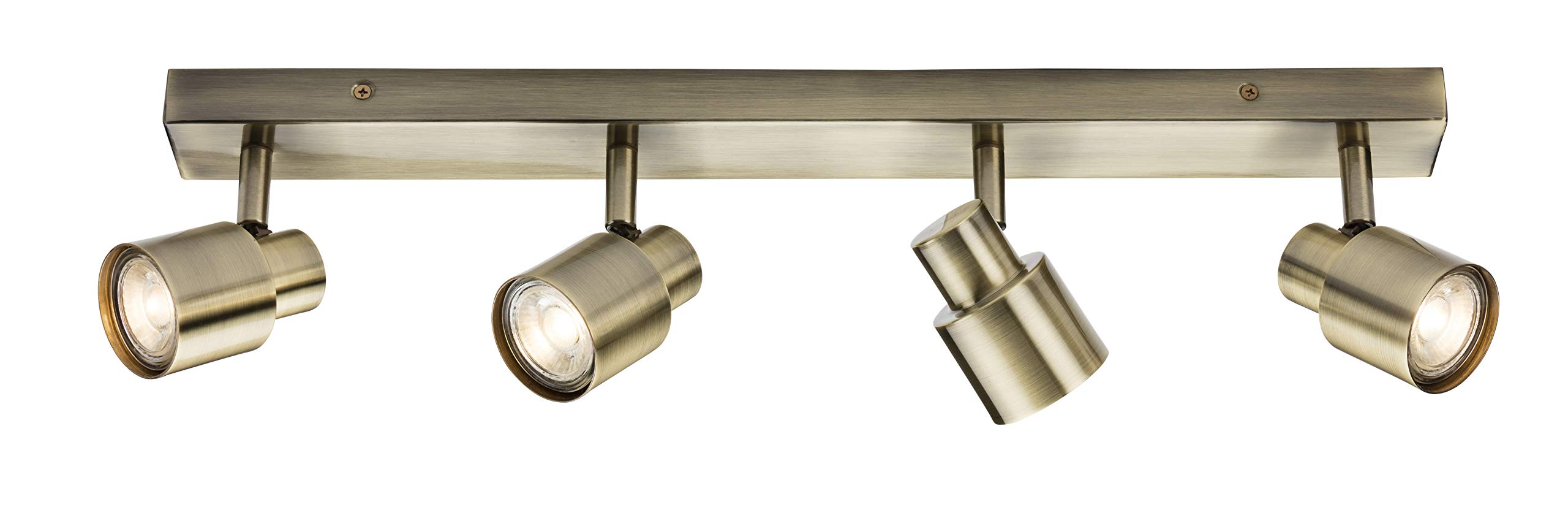 Quad GU10 Spotlight Bar in Antique Brass