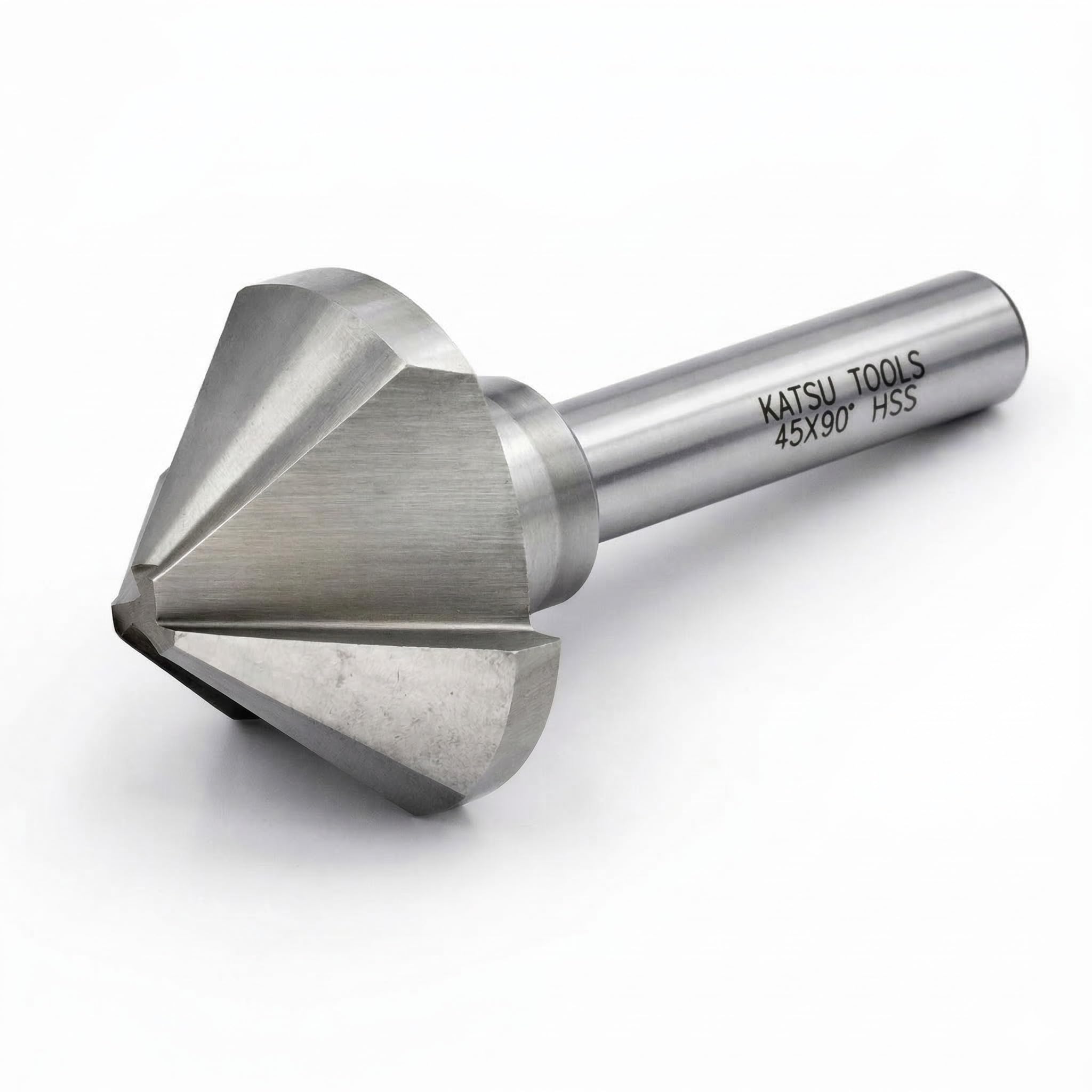 Countersink Drill Bit, KATSU HSS 6542 Countersink Drill Bit 90 Degrees 45mm 3 Flute Chamfer Cutter Drill Bit for Wood Steel Metal Machine Tools, Positioning Drill Mill Cutter 12740623