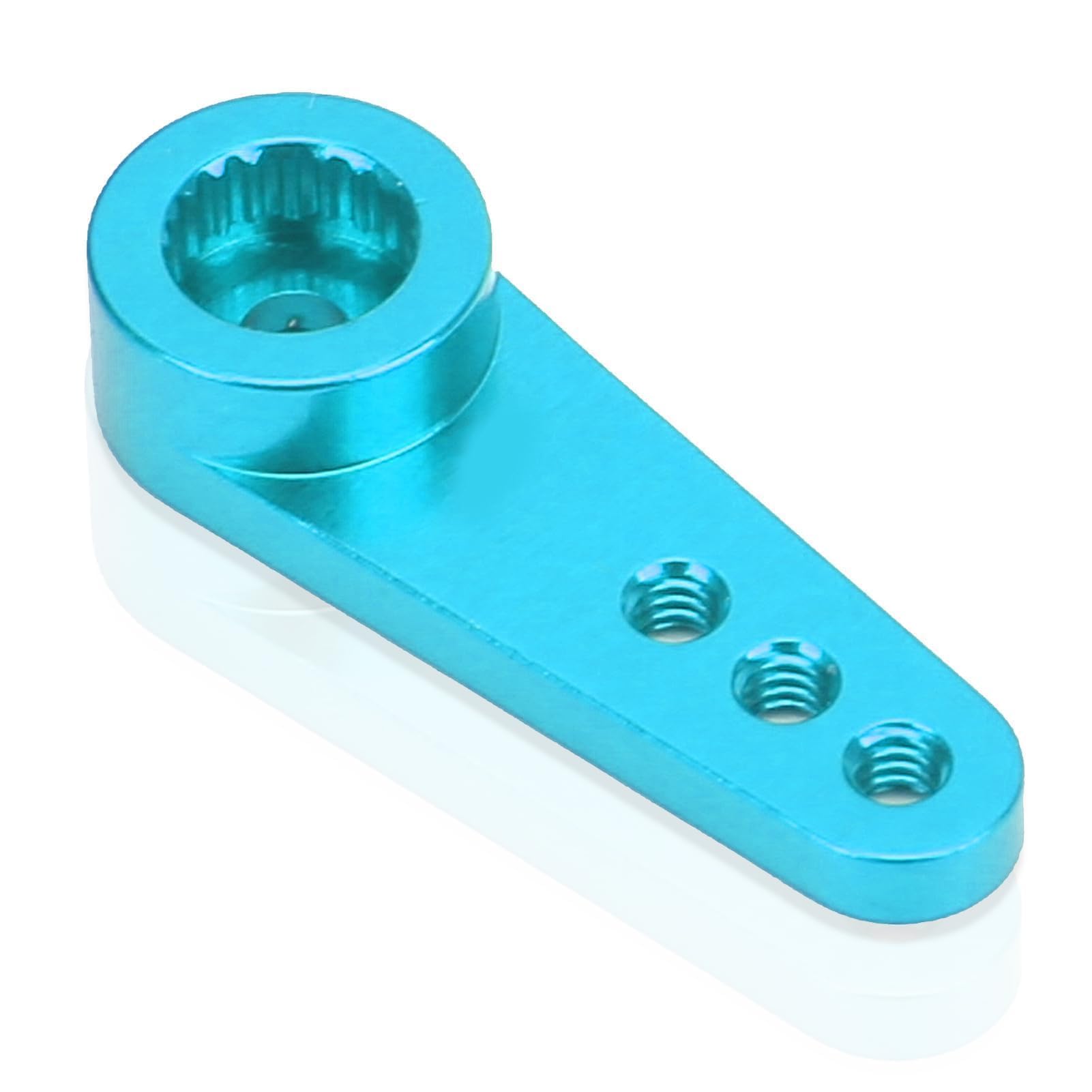 Agatige Aluminum 21T Servo Horn, 23 x 8mm / 0.9 x 0.3in RC Mini Steering Servo Horn Arm Small Portable CNC Machining RC Steering Arm Model Car Upgrade Accessory forMD922 MD933 Servos (Blue)