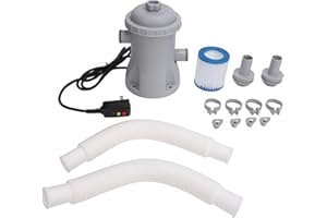 330 Gallon Swimming Pool Filter Pump 110V US Plug, Above Ground Pool Cleaning System Cartridge Water Circulation Pump for Inf
