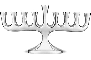 ZION JUDAICA LTD Zion Judaica Stunning Sleek Designers Menorah for Hanukkah High Polished Traditional Candle and Oil Chanukiah Classic Chanukah Minorah