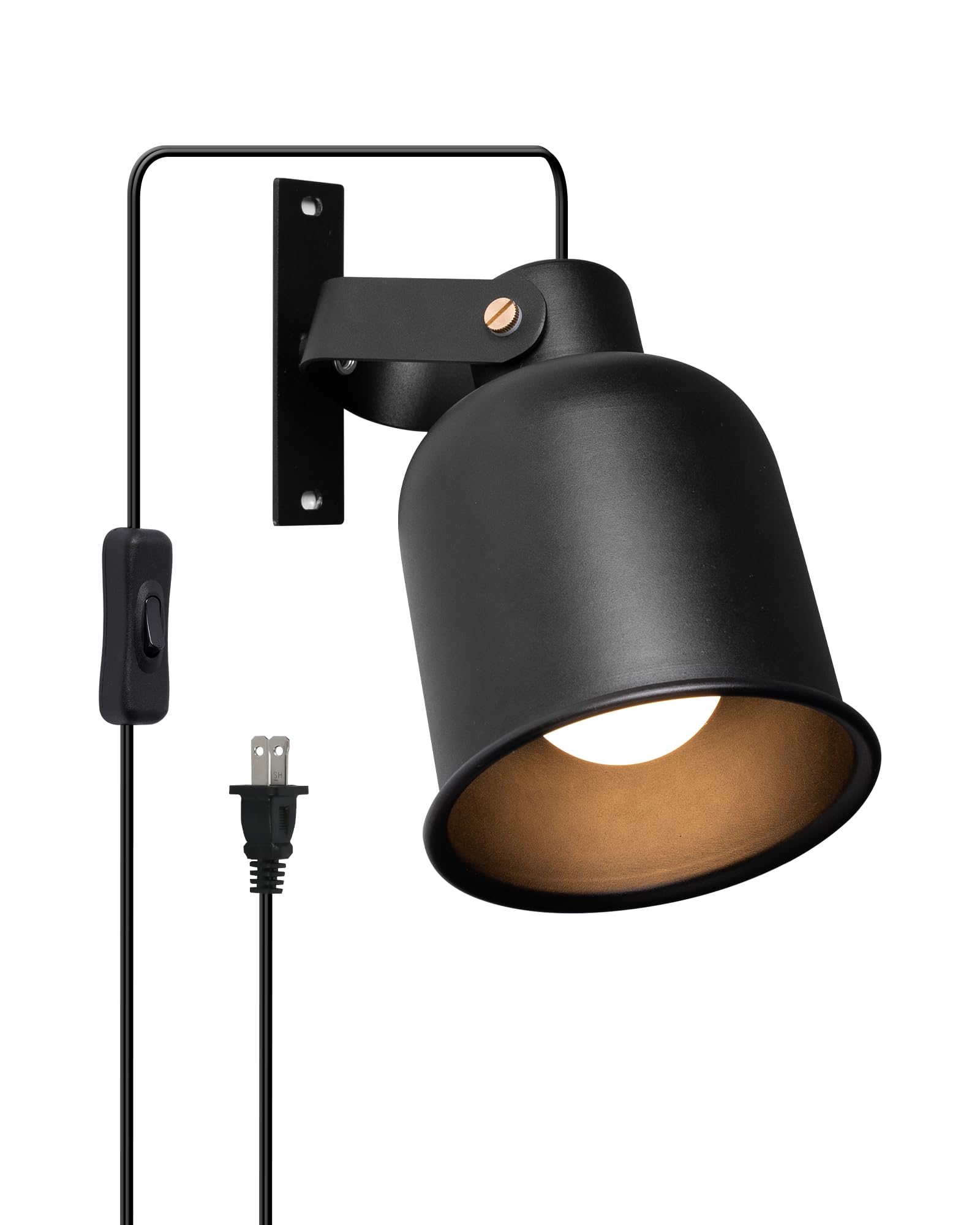 Photo 1 of Aisilan Plug in Wall Sconces, Adjustable White Wall Light for Bedroom, Easy Install Indoor Wall Sconces with 7W 3000K Bulb Hard-Wire Modern Wall Sconce for Living Room Bedside Hallway