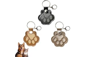 HHMJZW 3Pcs Pet Hair Storage Keychain, Dog Cat Paw Shape Leather Keychain Pendant, Pet Memorial Gifts for Bag Purse Paw Charm Key Holder
