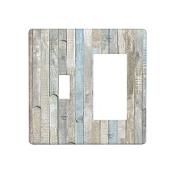 Country Rustic Teal Blue White Wood Plank Grain 2