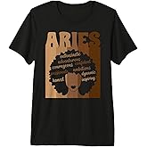 Proud Black Aries Zodiac Sign Melanin Aries Birthday Premium Tri-Blend T-Shirt