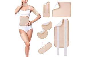 HAOOTADIY 6 pcs Castor Oil Pack kit,Reusable Castor Oil Pack Wrap, Mess-Free Castor Oil Pack for Liver Detox, Constipation, Body, with Extra Pouch, Use As Ice|Hot Castor Oil Pack Kit(Oil NOT Include).