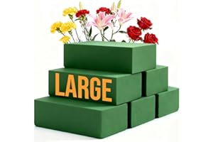 Pack of 6 Floral Foam Blocks, 8.9"x4.1"x2.7" Dry and Wet Flower Foam for Fresh and Artificial Flowers, Florist Styrofoam Flow