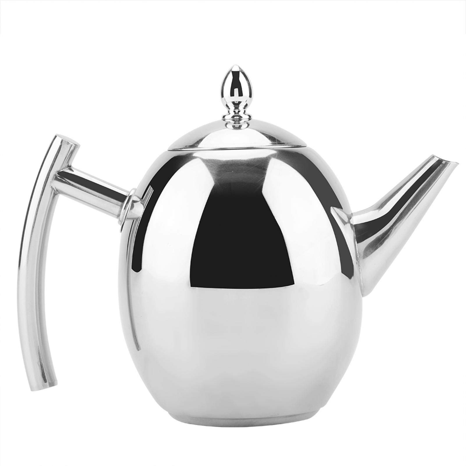 KIKYO Stainless Steel Teapot for Loose Leaf and Tea Bags, 1500ML, Silver