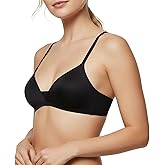 SiIRiver Women's Inbarely Triangle Bralette Plunge Silk Bra No Underwire Thin Padding Comfortable Everyday