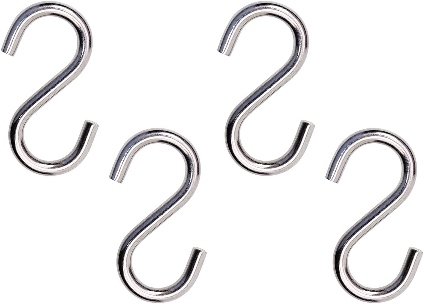 Outdoor Hanging Brackets - Shapenty Stainless Steel Heavy Duty S Shaped Hooks Hanging Utility Hooks for Plants Hanger Kitchen Utensils Pots Pans Clothes Jeans Bags Bathroom Gardening Tool, 4PCS (2.5 Inch)