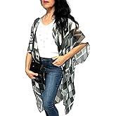 Humble Hilo Womens Kimono Cardigan Sleeveless Lightweight Cover Up Casual & Flowy