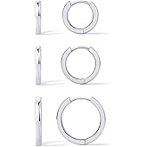 PAVOI 18K Gold Plated 925 Sterling Silver Posts 3 Pairs Hoop Earrings Set for Women | Huggie Earring Pack